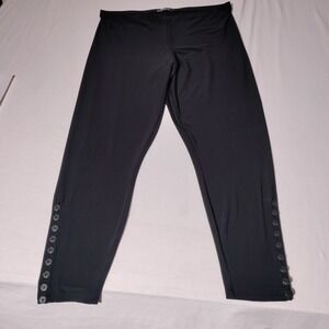 Sympli Black Pants Button Cuffs Sz 16 (34.25" x 27.5" Actual) Stretch Imperfect